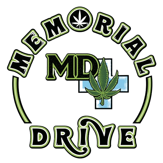 A green and white logo for memorial drive.