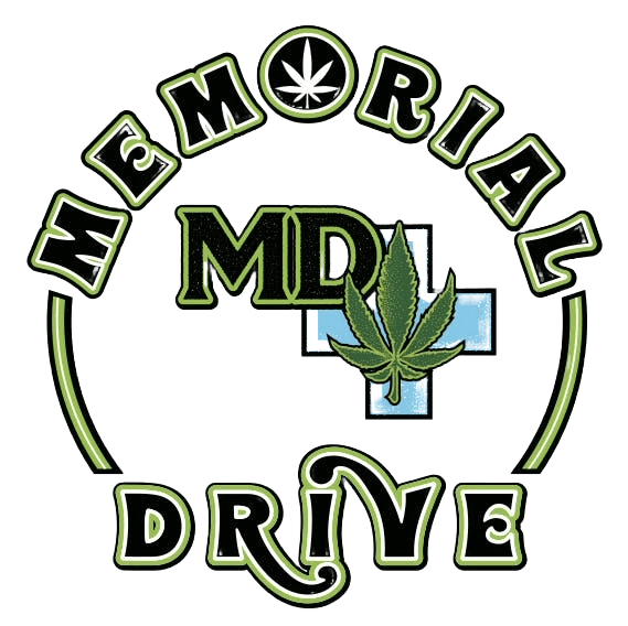 A green and white logo for memorial drive.